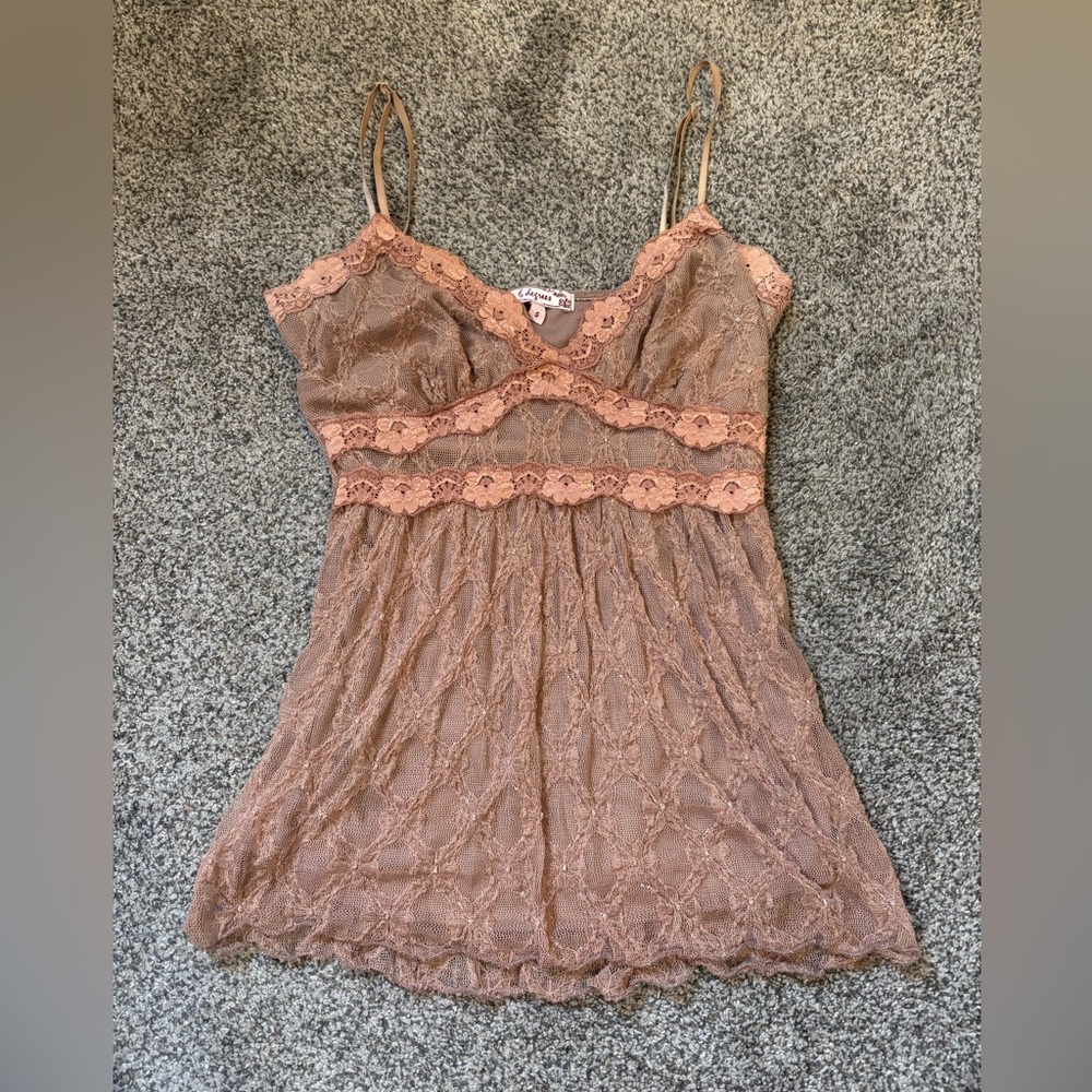 Y2K Sparkly Lace Cami Top